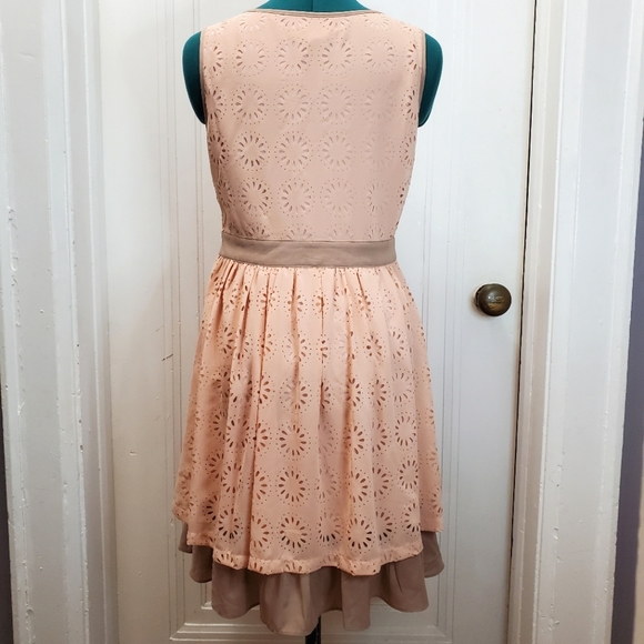 Altar'd State Dress in Peach and Tan - Picture 2 of 5